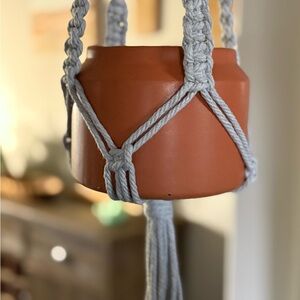 Handmade Gray Macrame Hanger